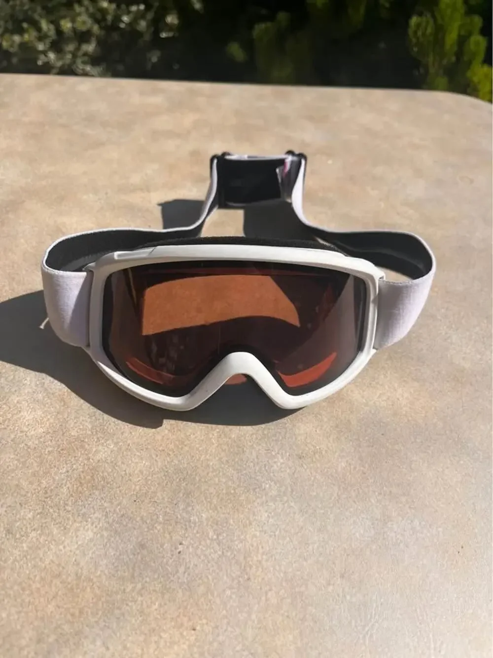 Kids Snow Ski Goggles Black White Orange Lens Adjustable Strap